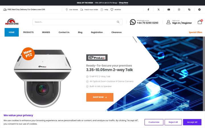 Skærmbillede af hdsecure.co.uk