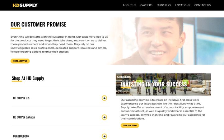 Screenshot of hdsupply.com