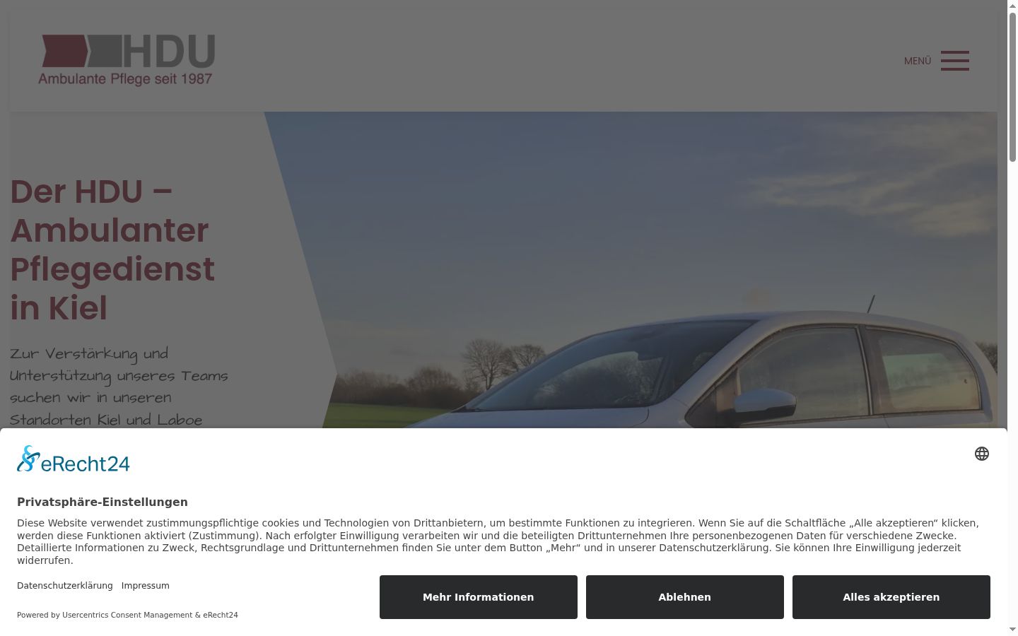 Screenshot of the consent banner shown before any interaction
