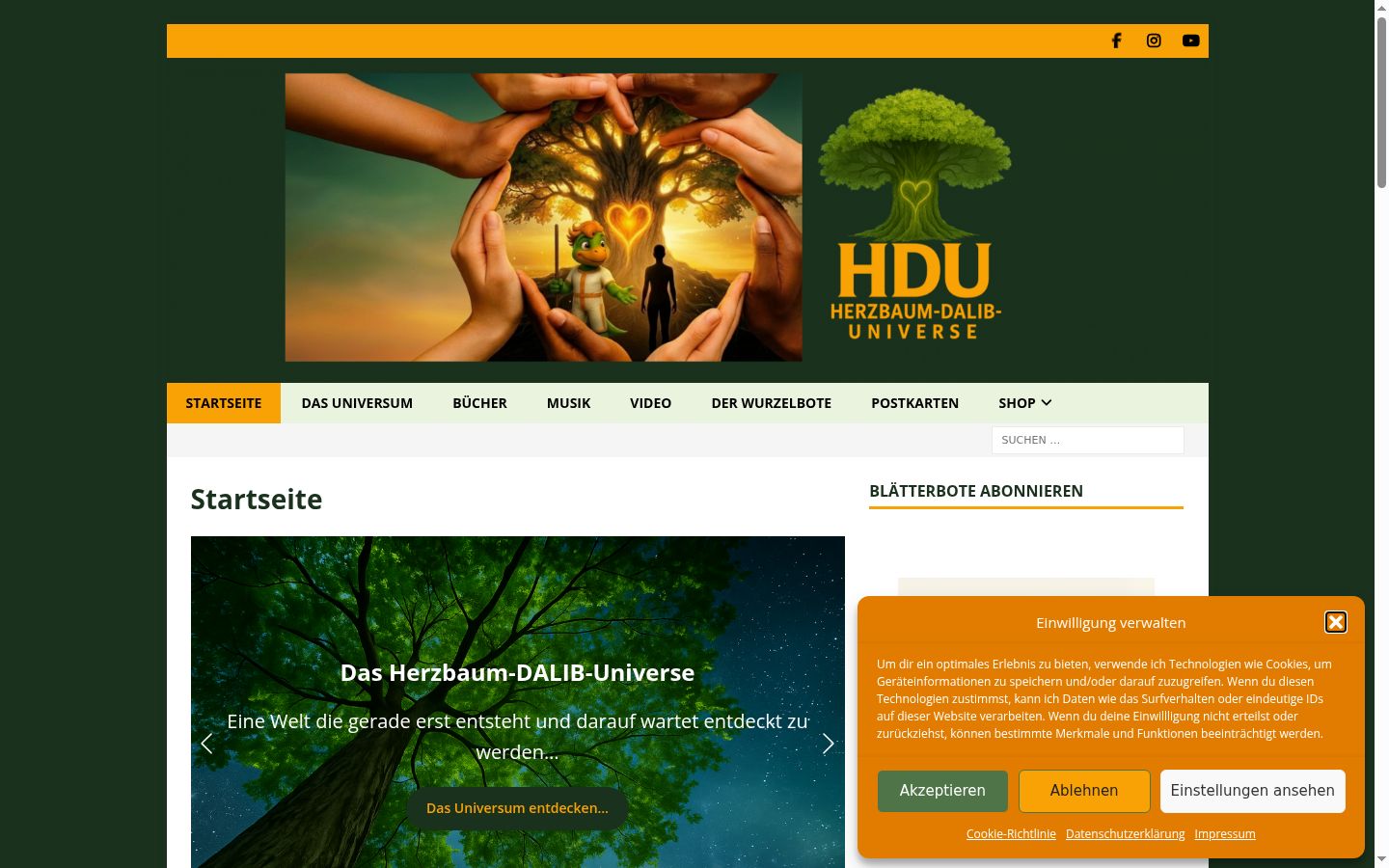 Screenshot tal-banner tal-kunsens muri qabel kwalunkwe interazzjoni