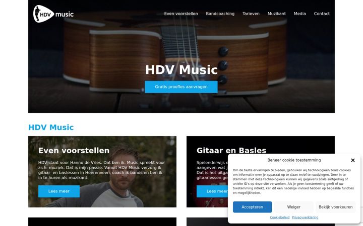 Screenshot of hdvmusic.nl