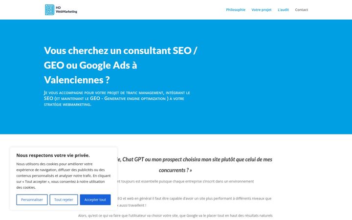 Screenshot of hdwebmarketing.fr