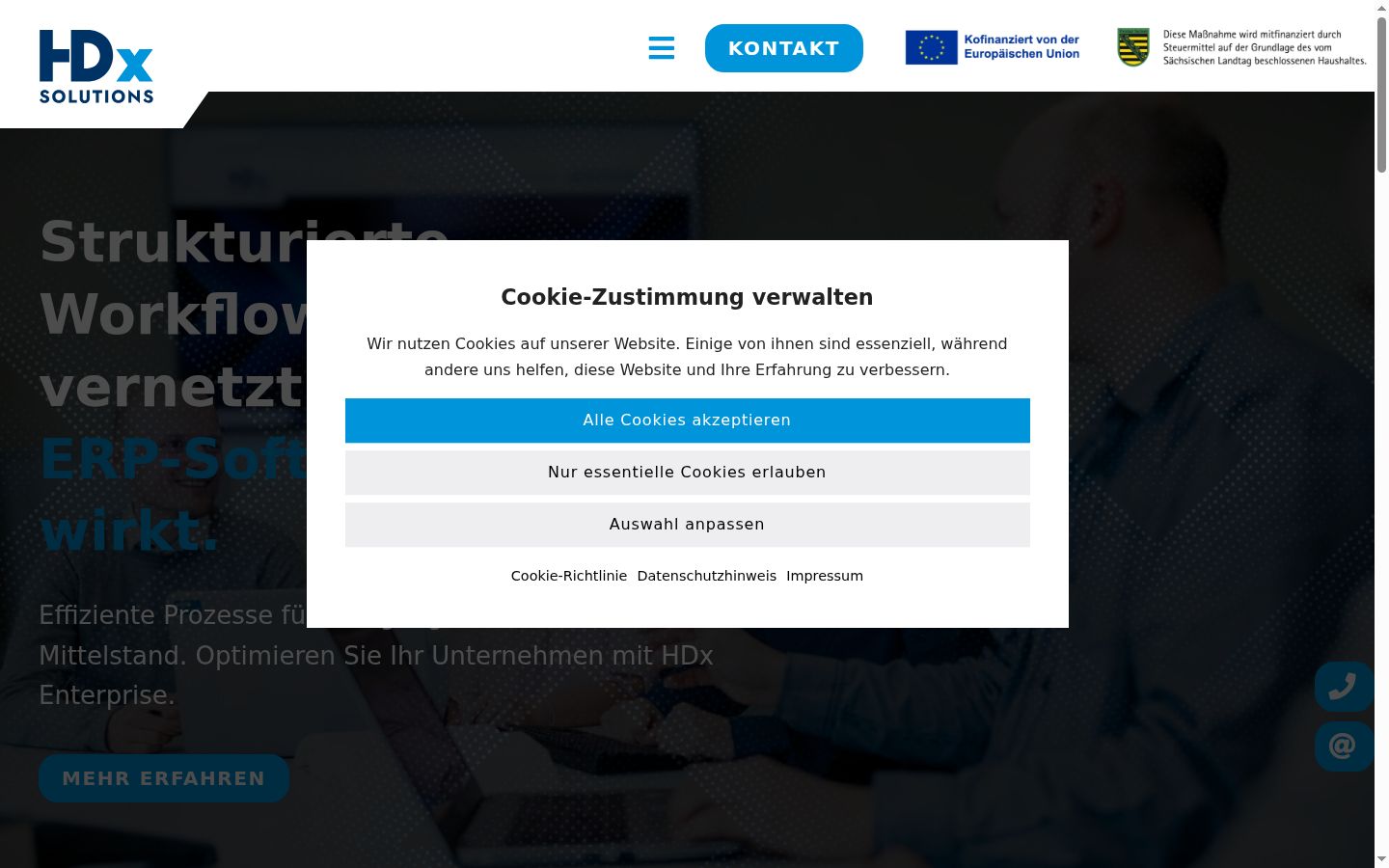 Képernyőkép a bármilyen interakció előtt megjelenő hozzájárulási bannerről