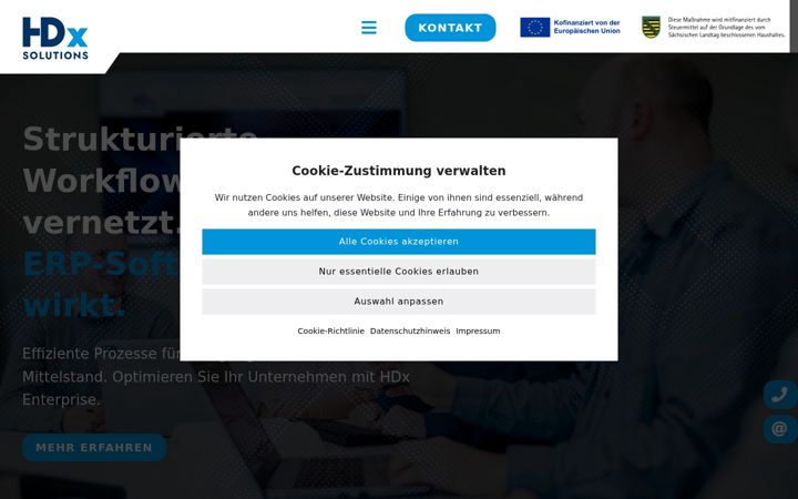 Screenshot of hdx-solutions.de