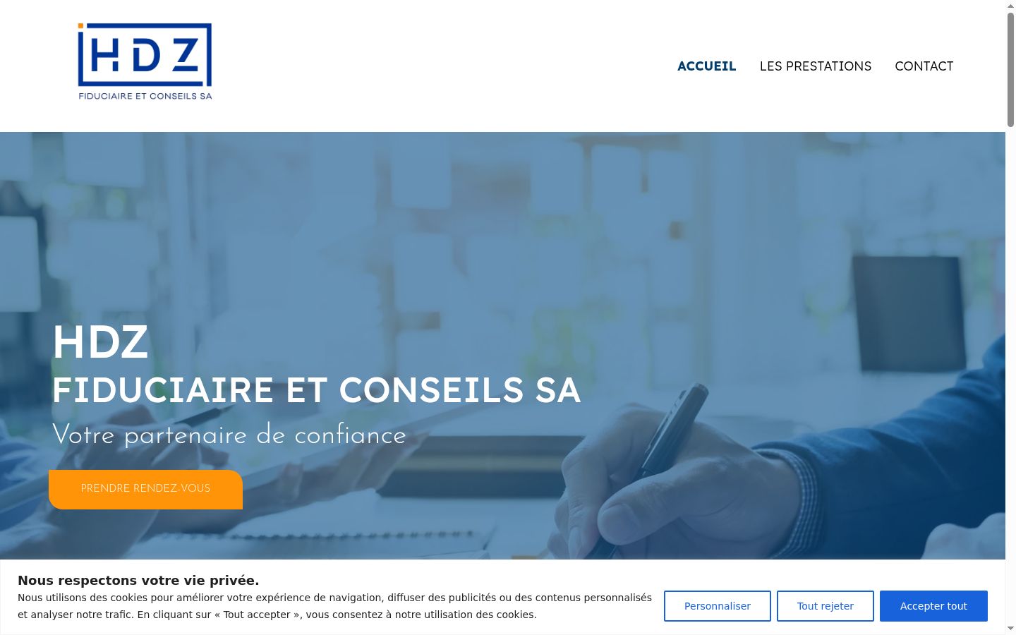 Screenshot del banner di consenso mostrato prima di qualsiasi interazione