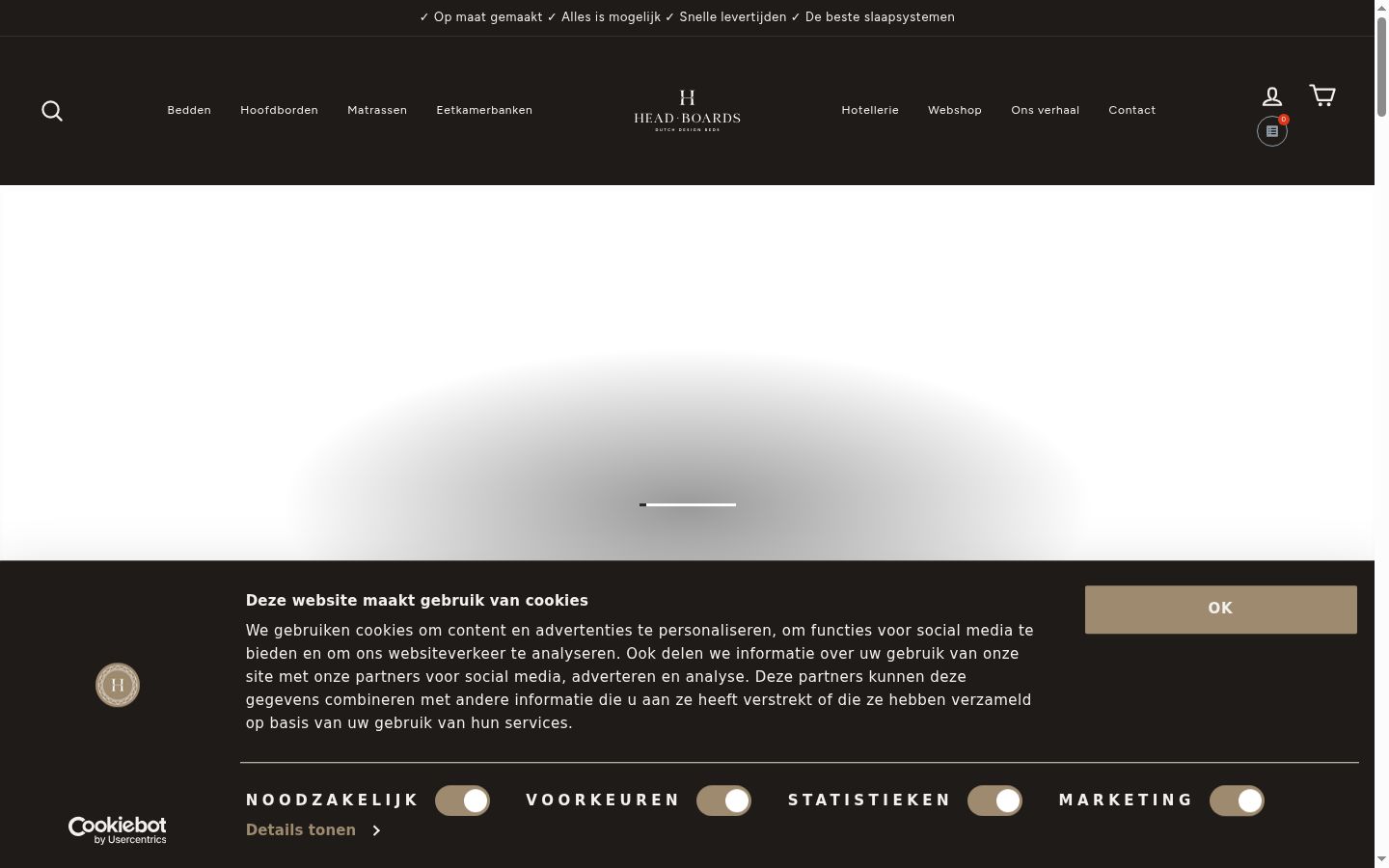 Screenshot del banner di consenso mostrato prima di qualsiasi interazione