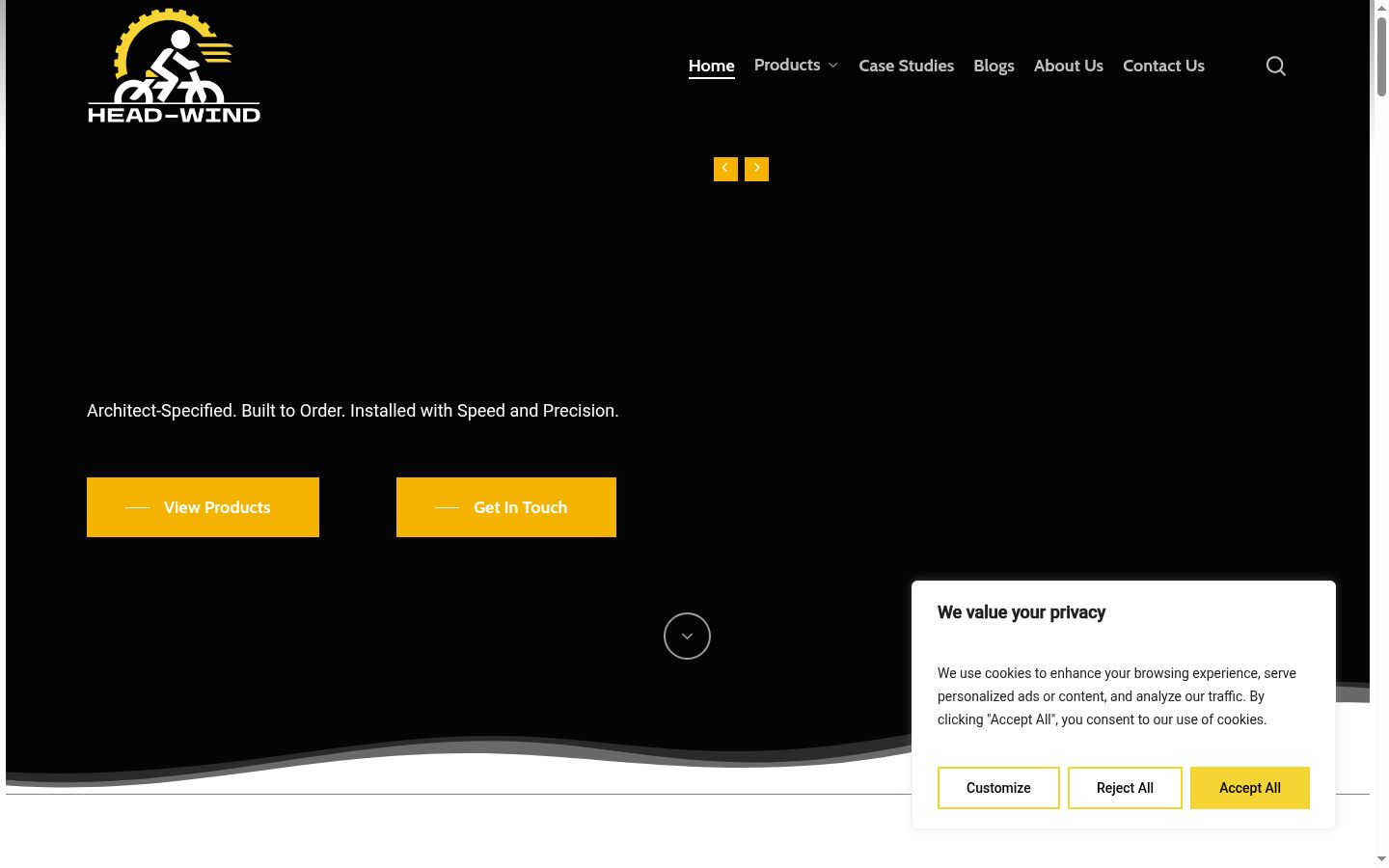 Screenshot del banner di consenso mostrato prima di qualsiasi interazione