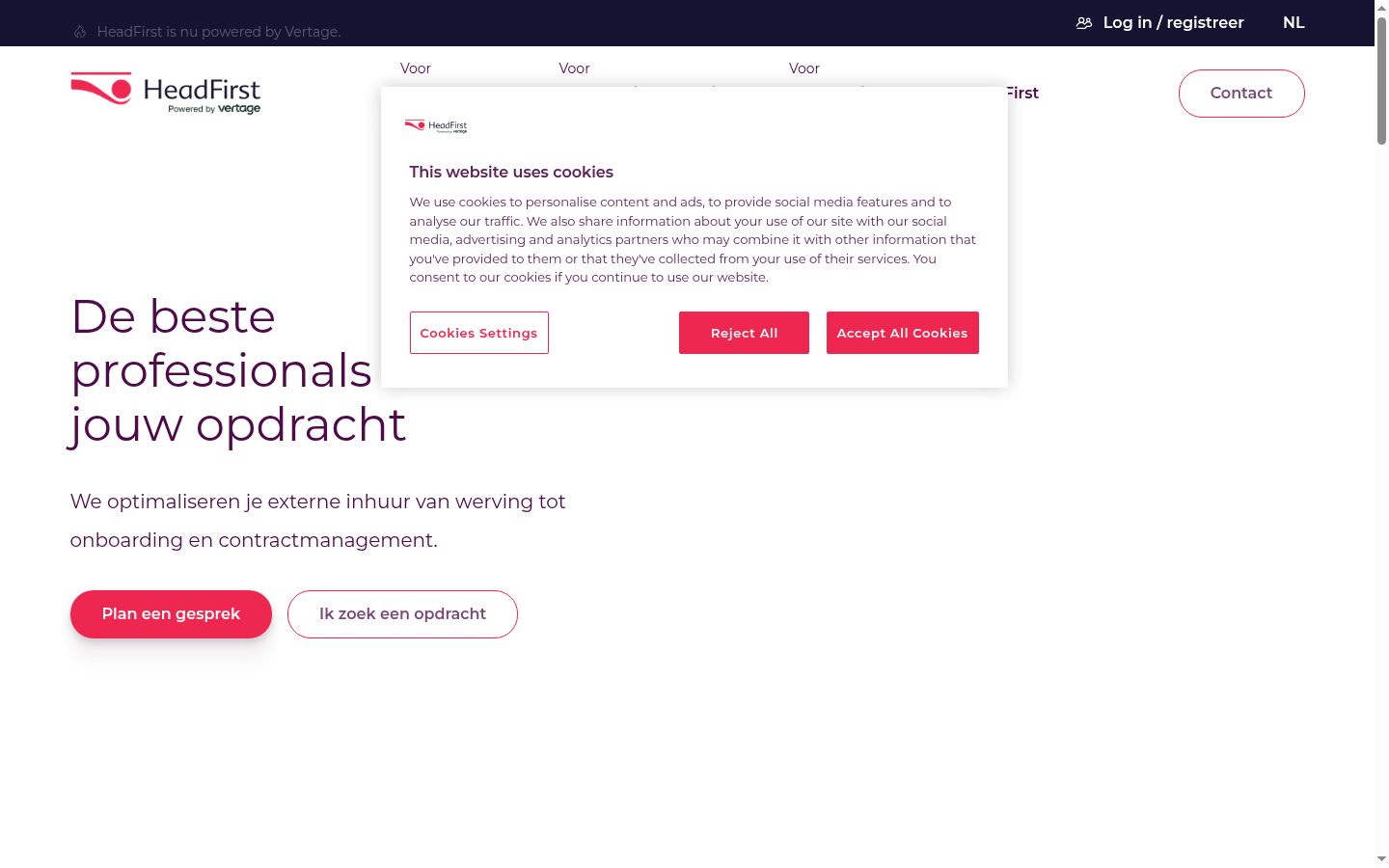Screenshot del banner di consenso mostrato prima di qualsiasi interazione