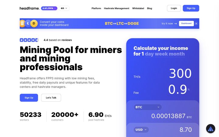 Képernyőkép: headframe.io