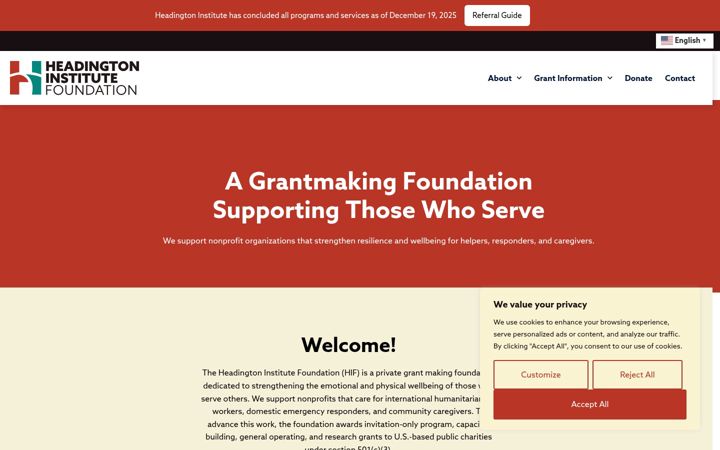 Screenshot of headington-institute.org
