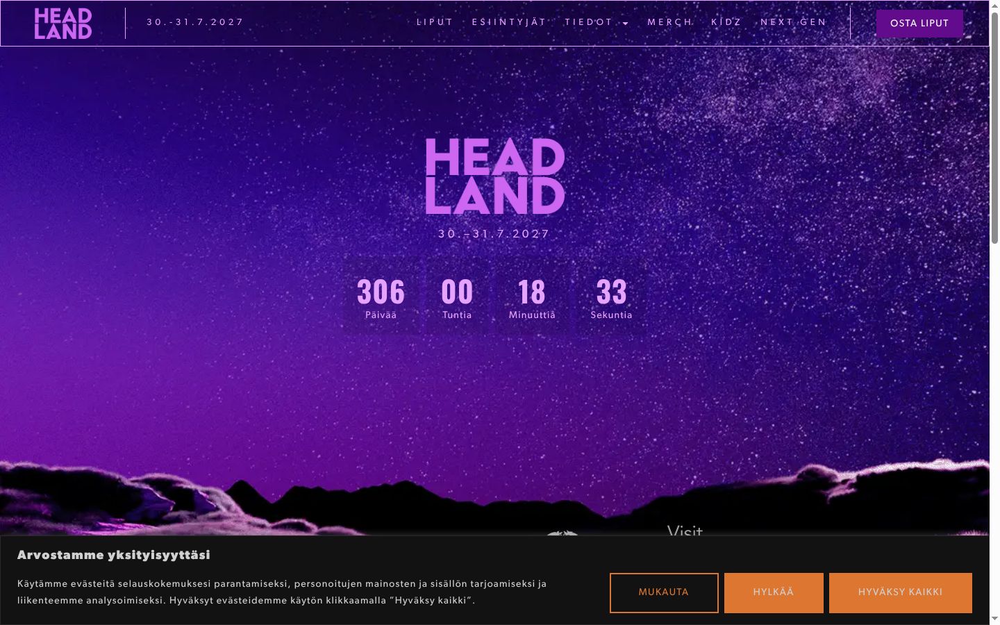 Screenshot del banner di consenso mostrato prima di qualsiasi interazione