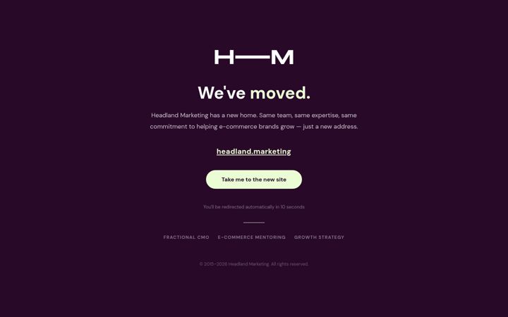 Screenshot of headlandmarketing.co.uk