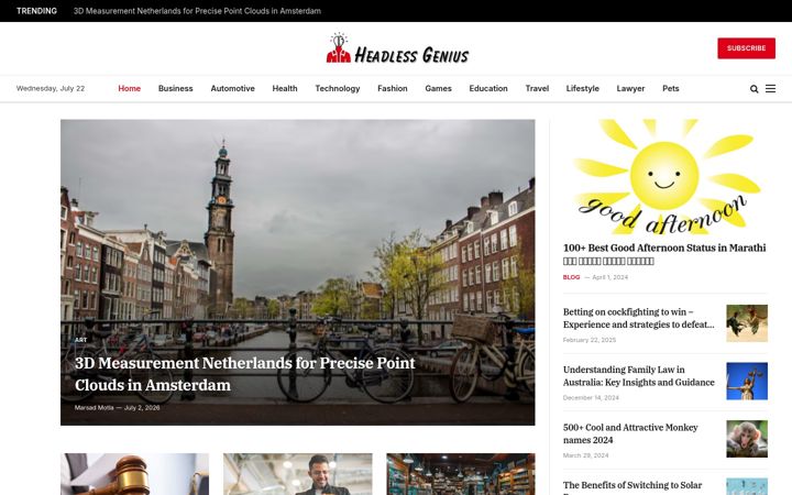 Screenshot of headlessgenius.com
