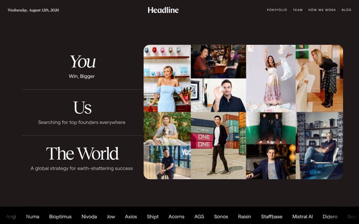 Screenshot of headline.com