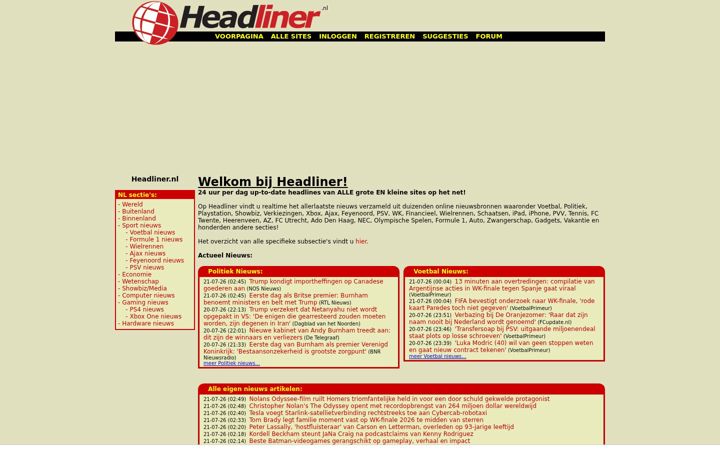 Screenshot of headliner.nl