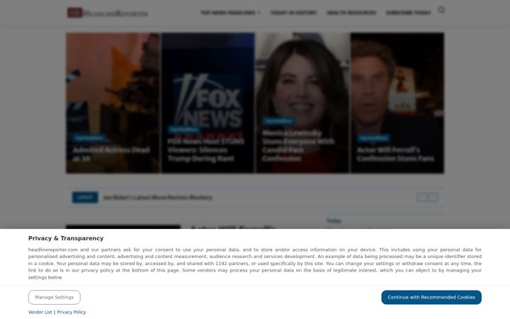 Screenshot of headlinereporter.com