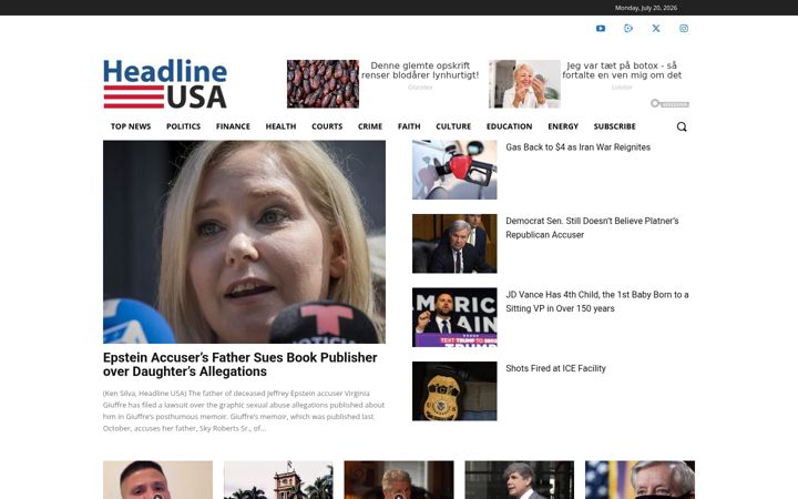Screenshot of headlineusa.com