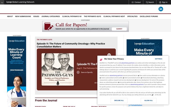 Screenshot of headneckcancernewswatch.com