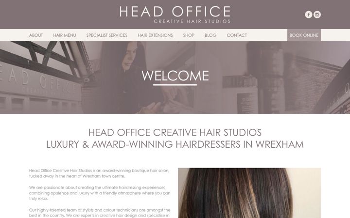 Screenshot of headofficehairstudios.co.uk