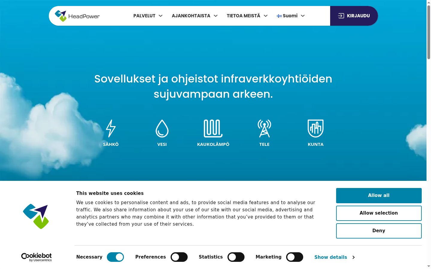 Skjermbilde av samtykkebanneret slik det vises før noen interaksjon