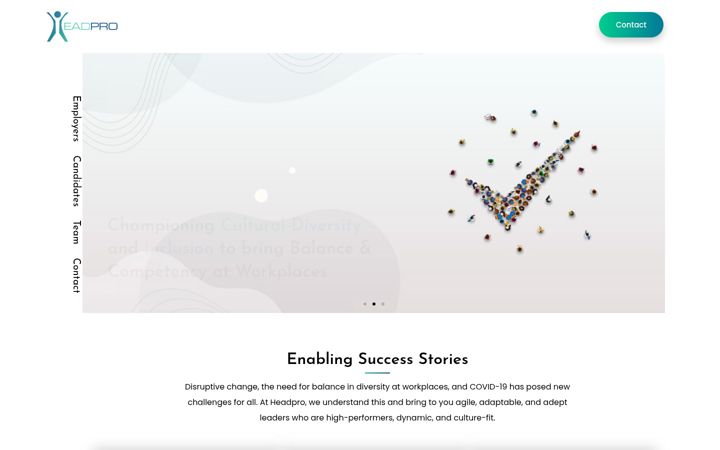 Screenshot of headpro.in