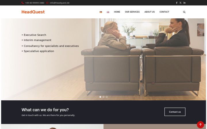 Screenshot of headquest.eu
