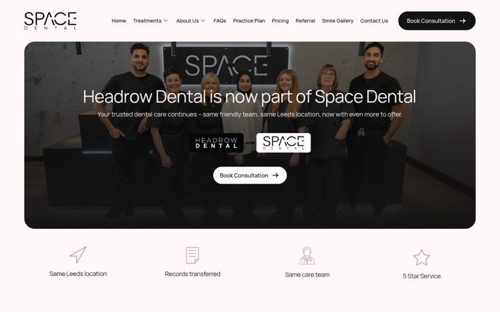 Screenshot of headrowdental.com