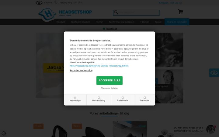 Screenshot of headsetshop.dk