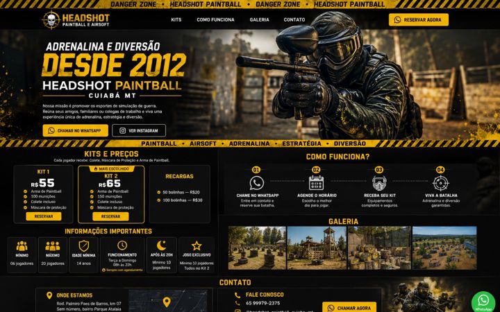 Screenshot of headshotpaintball.com.br