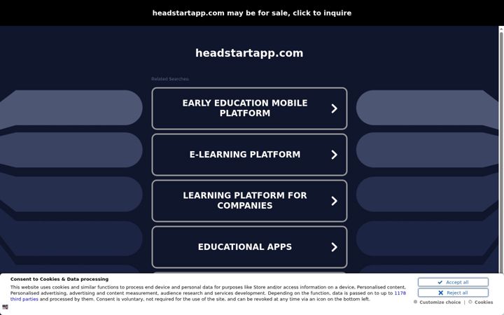 Screenshot of headstartapp.com