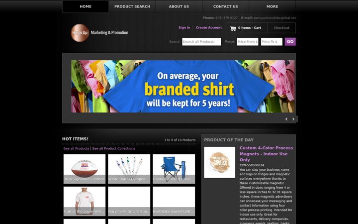 Screenshot of headsuppromotion.com