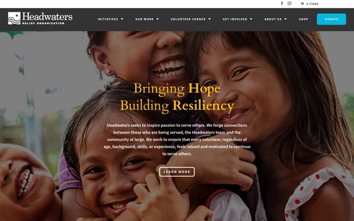 Screenshot of headwatersrelief.org