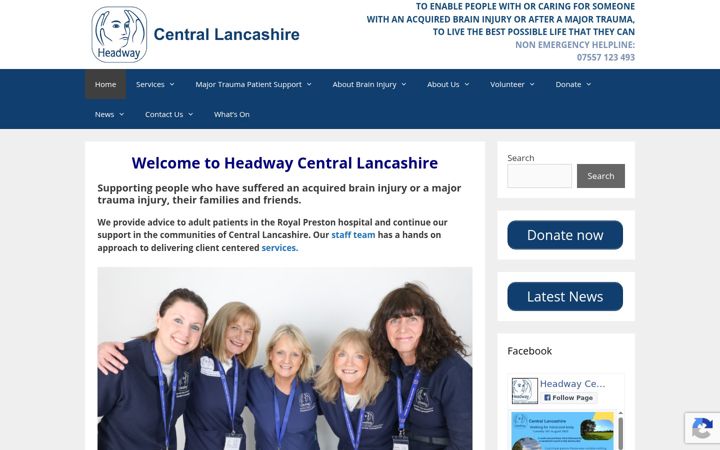 Screenshot of headwaycentrallancashire.org.uk