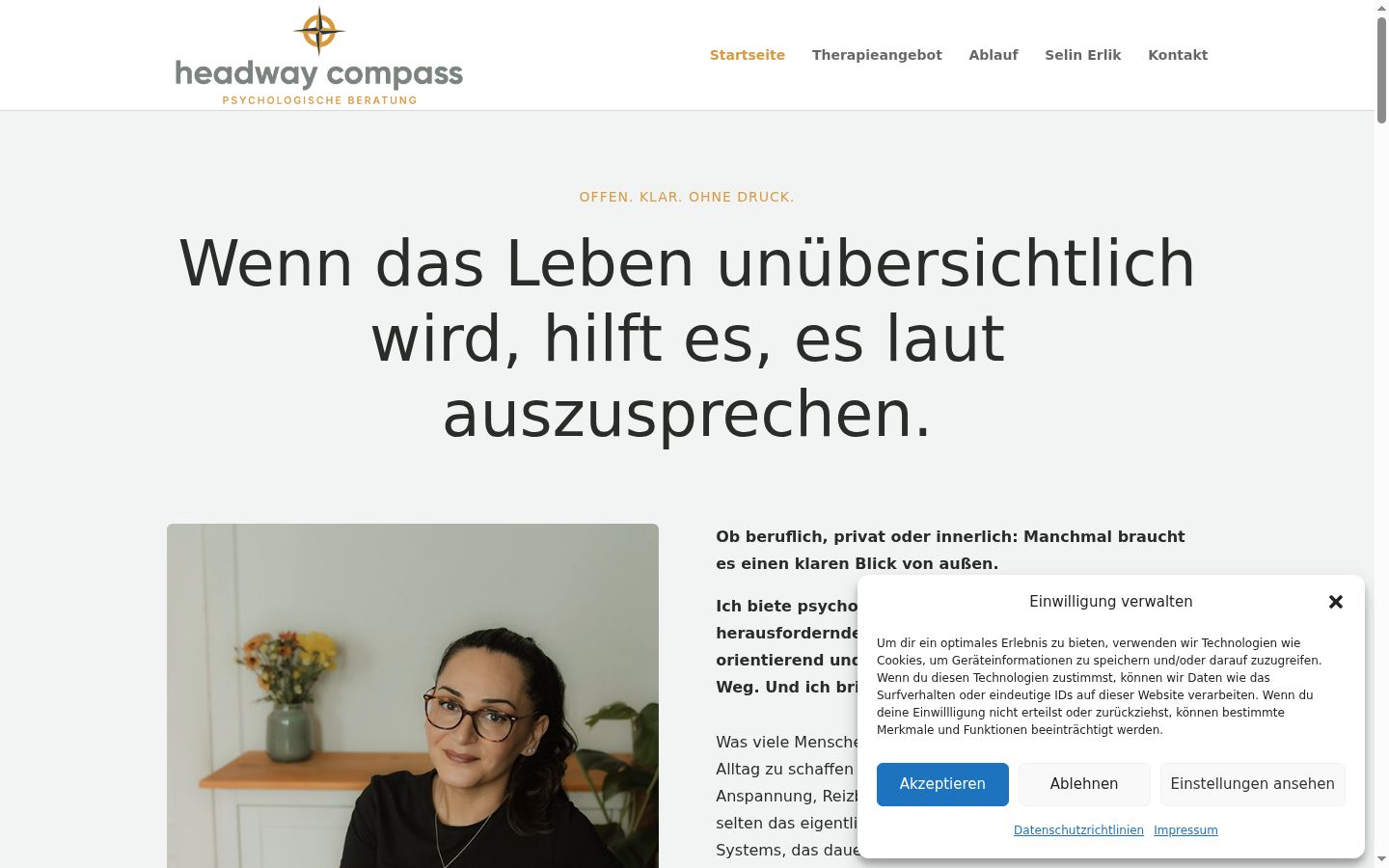 Screenshot of the consent banner shown before any interaction