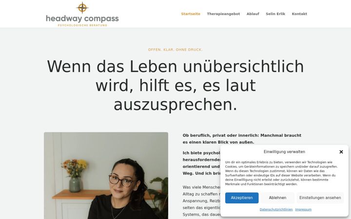 Screenshot of headwaycompass.de