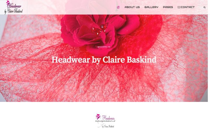 Screenshot of headwearbyclairebaskind.co.uk