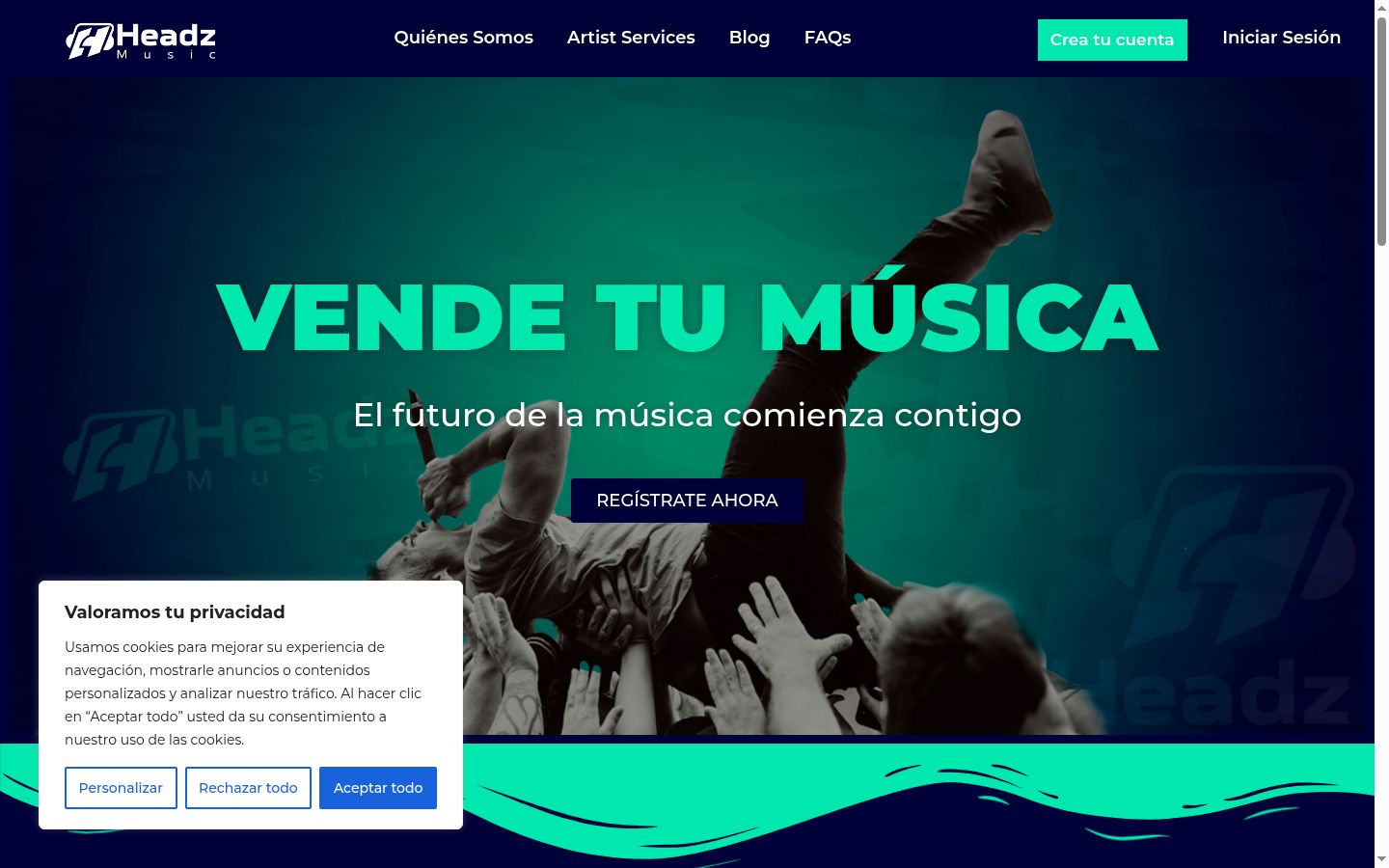 Screenshot of the consent banner shown before any interaction