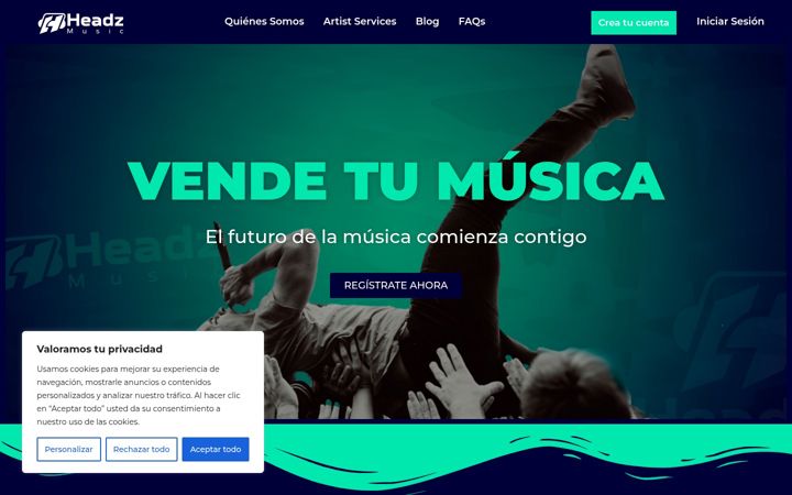 Screenshot of headzmusic.com