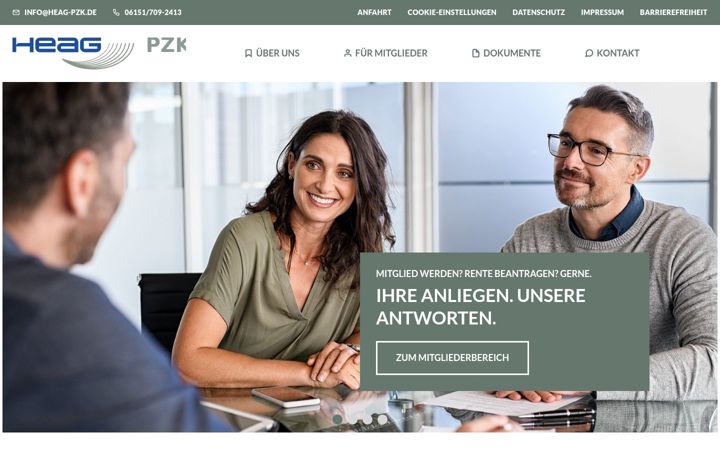 Snímek obrazovky heag-pzk.de