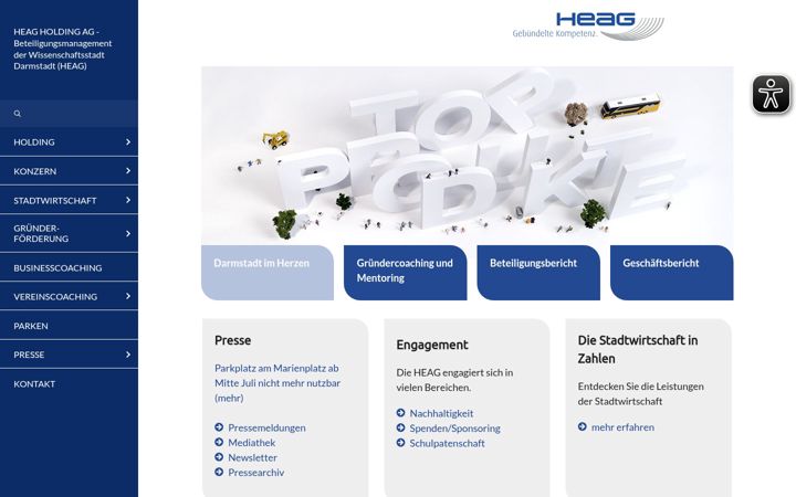Screenshot of heag.de