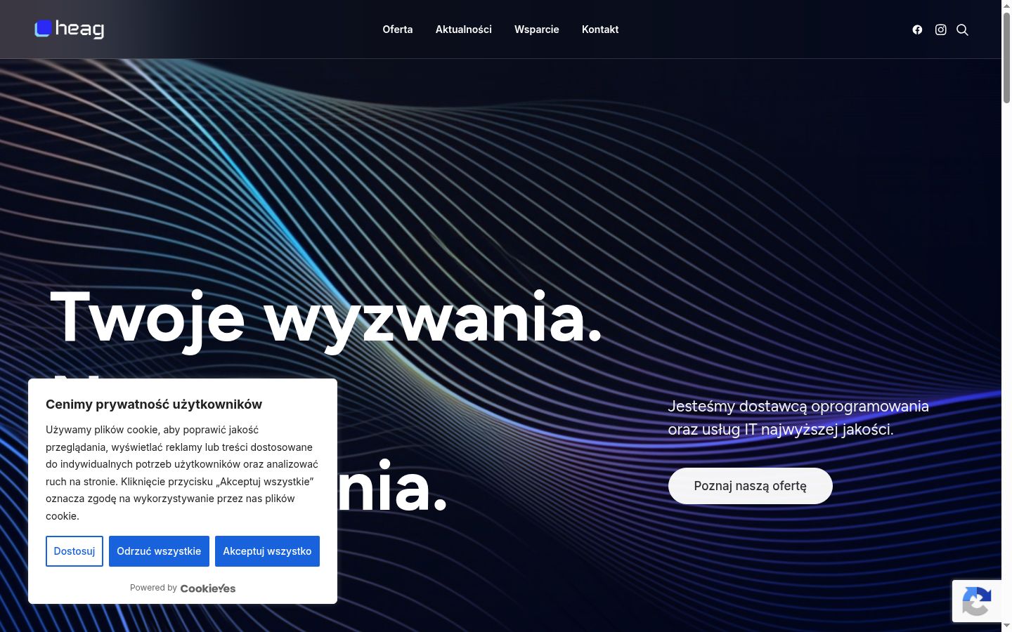 Screenshot of the consent banner shown before any interaction