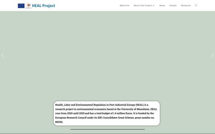 Screenshot of heal-project.eu