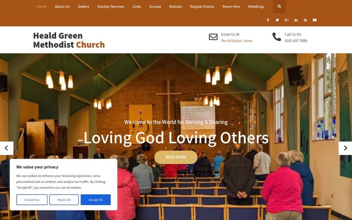 Screenshot of healdgreenmc.org.uk