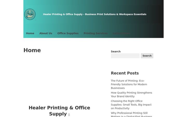 Screenshot of healerprintingandofficesupply.com