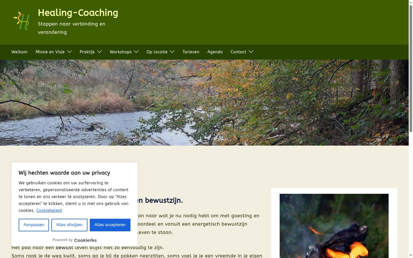 Screenshot van de toestemmingsbanner zoals getoond vóór enige interactie