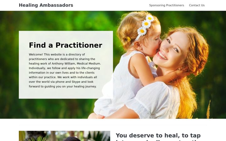 Screenshot of healingambassadors.com