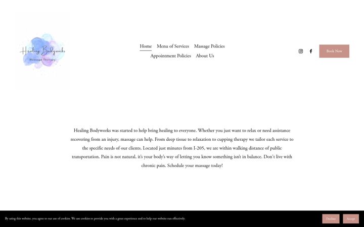 Screenshot of healingbodyworksllc.com