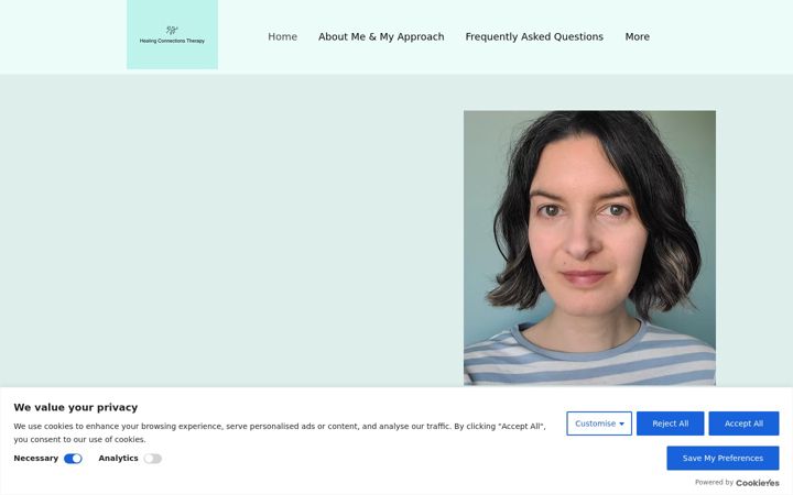 Screenshot of healingconnectionstherapy.co.uk