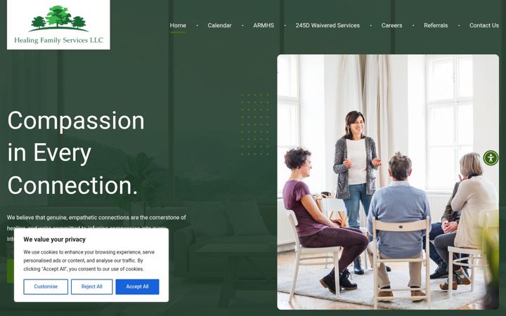 Screenshot of healingfamilyservices.com