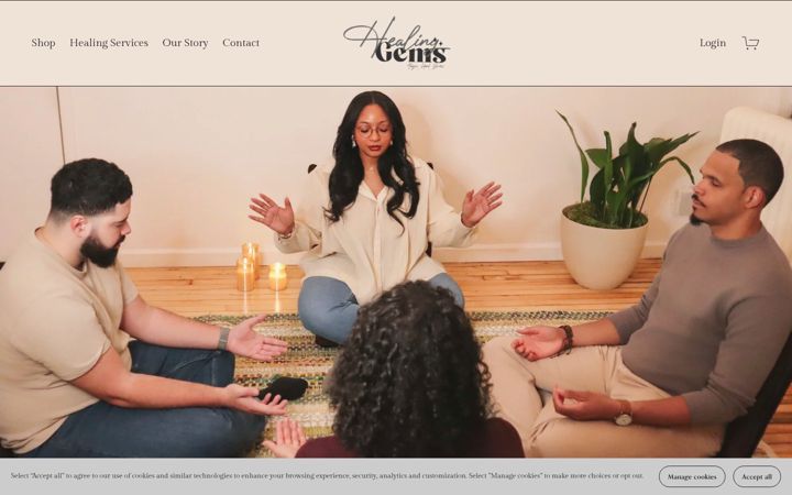 Screenshot of healinggemsnyc.com